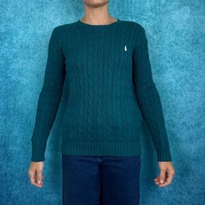 Ralph Lauren Sport Teal Cable Knit Sweater